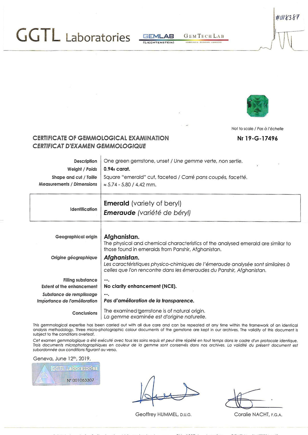 Panjshir Emerald (No Oil) #1118387